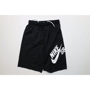 Nike SB Skateboarding Boys XL Spell Out Big Swoosh Knit Shorts Black Polyester